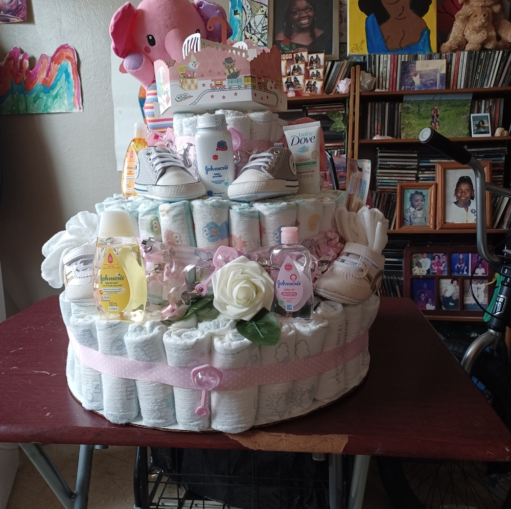 Baby Bath Gift Set - Pink and White
